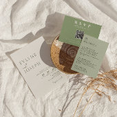 Elegante Sage Green Minimalistisch Boho Trendy Wed Einladung