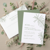 Sage Green Minimalistisch Botanical Wedding Einladung (Personalisieren Sie die Kollektion dieses unabhängigen Creators. Test)