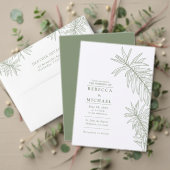 Sage Green Elegant Minimalistischer botanischer QR RSVP Karte (Personalisieren Sie die Kollektion dieses unabhängigen Creators. Test)
