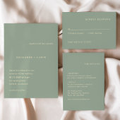 Sage Green Simple Monogram Modern Wedding Runder Aufkleber