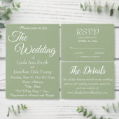 Sage Green Simple Heart Wreath Monogram Wedding Serviette (Personalisiere diese Kollektion eines unabhängigen Creators.)