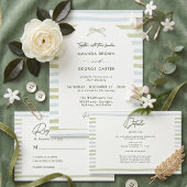 Salbeigrüne Streifen-Bogen-Hochzeit 