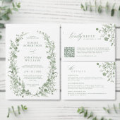Elegant Sage Green Vintage Classic Wedding Address (Personalisiere diese Kollektion eines unabhängigen Creators.)