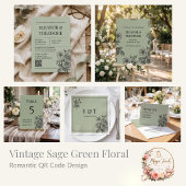 Vintage Salbeigrün Florales Romantisches Programm