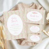 Vintage Floral Baby Predictions and Advice card