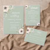 Salbeigrüne Florale Anemone Hochzeitstisch Nummer  Tischnummer (Personalisiere diese Kollektion eines unabhängigen Creators.)