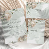 Sage Green Roses Greenery Wedding Einladungsbanderole