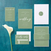 Sage Green White Script Couple Foto Hochzeit Tischnummer (Personalisiere diese Kollektion eines unabhängigen Creators.)