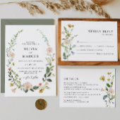 Blush Boho Wildblume Elegante Hochzeit Einladung