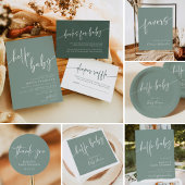 Sage Green Hello Baby Duschpapier Napkins Moderne Serviette