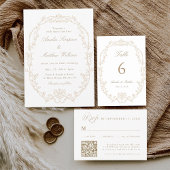 Sand Stylish Calligraphy Wedding RSVP Karte