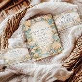 Sandy Shores Seashell Bridal Shower Serviette