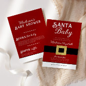 Santa Baby Christmas Santa Claus Anzug Babydusche All In One Einladung