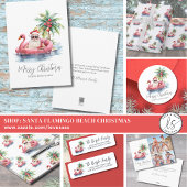 Santa Claus Tropical Beach Weihnachten Runder Aufkleber