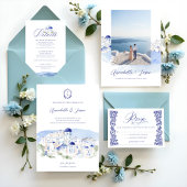 Santorini Griechenland Architectur Wasserfarbenhoc Einladung