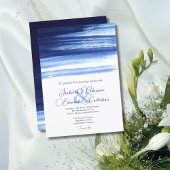 Moderne dunkle Navy White Script Hochzeitsempfehlu Tischnummer