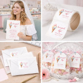 Scooped Up! Pink Ice Cream Bridal Shower Einladung