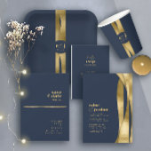 Sculptural Waves Programm Gold Navy Blau ID1312 Fächer