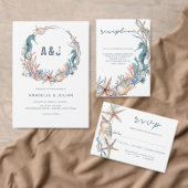 Seekranz Starfish Muschel Seepferd Hochzeitdetails Begleitkarte (Personalisiere diese Kollektion eines unabhängigen Creators.)