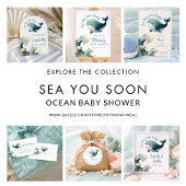 Printable Sea You Soon Whale Baby Shower White Poster