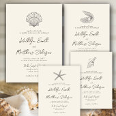 Moderne Starfish Beach Ocean Hochzeit in Urlaubsor Save The Date