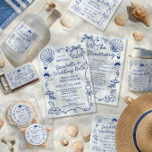 Muscheln & Hochzeitsglocken Strand-Junggesellinnen Serviette