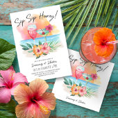 Sippin' | Tropical Beach Hibiskus Hooray Geschenkpapier Set