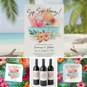 Sippin' | Tropical Beach Baby Dusche Wandteppich