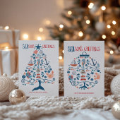 Nautic Sea Tree Coastal Weihnachtsfest Party Einladung