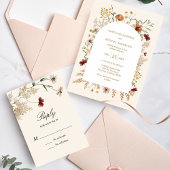 Sedona Garden Wedding Foil Menü Folieneinladung