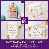 Watercolor Cute Capy Capybara Baby Shower Return