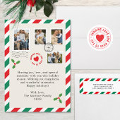 Weihnachten Rote Streifen Geschenk-Tag Quadratischer Aufkleber