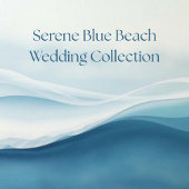 Serene Blue Abstract Beach Wedding Registry Begleitkarte