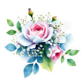 Elegant Blue Floral Beverage Menu Acrylschild