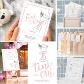 Rosa Streifen Ein Tini ist unterwegs Pappteller