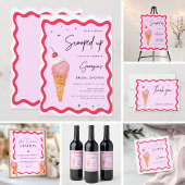 Sie wurde aufgerollt, wavy Pink Red Brautparty Pappteller