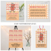 Retro Orange Gingham Sie ist bereit zu platzen Dan Runder Aufkleber