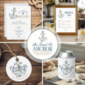 She Found Her Anchor Nautical Bridal Shower Runder Aufkleber