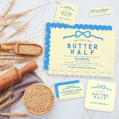 Butter-Halb-Blauer-Bogen-Hochzeitsdusche-Rücksende