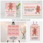 Retro Gingham Red She Is Ready To Pop Thank you Runder Aufkleber