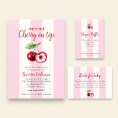 Baby Shower Cherry Theme Pink Watercolor Pappteller