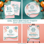 Retro Girl Birthday Favor Tag Geschenkanhänger