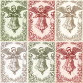 Stylish sage Hand drawn cats & Christmas tree  Polyester Weihnachtsbaumdecke