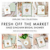 Gingham Fresh off Market Brautparty Guest Book Notizblock