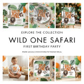Wild One Safari Animals 1st Birthday Party Einladung