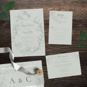 Minimalistische, handgezeichnet Reben weiße Farbe Menükarte