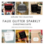 Glam Roter Glitzer Weihnachtsweihnachtsgebäck Schw Einladung