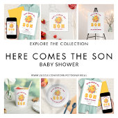 Retro Hier kommt die Son Boy Baby Dusche Pappteller