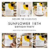 Sonnenblumen-Fun-Facts 18. Geburtstagsfeier Poster