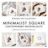 Modernes Minimal Square Foto Wedding Guest Book Notizblock
